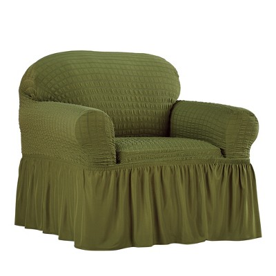 Collections Etc Textured Squares Ruffled Slipcover Chair Green Target   GUEST 6c5702d1 4aaa 43f8 A7e0 E7d67dfcf4fc