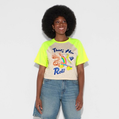 Pride Adult Cropped Boxy 'That's How We Roll' T-Shirt - Oatmeal