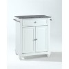 HomeStock  Cambridge Granite Top Small Portable Rolling Kitchen Island Storage Cart, Microwave Stand, White - 2 of 4