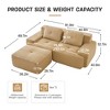 GDFStudio Renee 82" Modern Corduroy Upholstered 2-Seater Sectional Sofa, No Ottoman Included, - 3 of 4