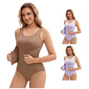 INSPIRE CHIC Women's 3 Rows Waist Cincher Butt Tummy Control Full Shapewear Body Shaper 3 Packs - 1 of 4