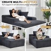 67" Corduroy Chaise Lounge Chair with Wide Armrest, Oversized Deep Seat Convertible Boneless Sofa for Living Room, No Assembly-3irtyhousy - 3 of 4