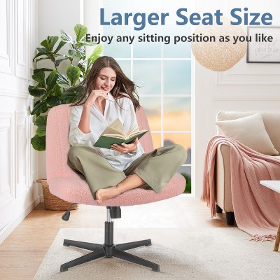 Armless Office Task Chair, Cross Legged Chair, Pipersong Meditation Chair, Armless Swivel Home Office Chair, Adjustable Wide Seat Chair-The Pop Home