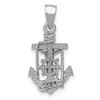 Black Bow Jewelry 14k Yellow, White or Rose Gold Small Mariner Crucifix Pendant, 11x22mm - 3 of 4