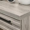 Gulches Alvear Contemporary Wood Nightstand with Metal Base Weathered Ash Gray, 17.8"W x 16.8"D x 22.25"H - 3 of 4
