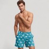 Anna-Kaci Swim Men's Shark Fin Print Swim Trunks with Quick-Dry Fabric and Adjustable Drawstring Waist for Bold Beachwear Style - 3 of 4