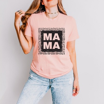 Simply Sage Market Leopard Mama Square Short Sleeve Tee - M - Blush