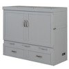YOOCOZZ Full Size Murphy Bed with Large Storage Drawer and Charging Ports - Gray - 3 of 4