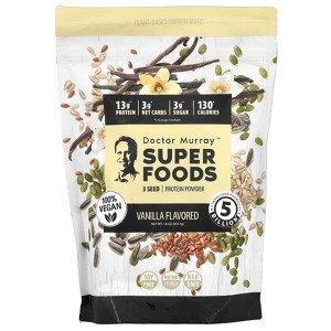 Dr. Murray's Super Foods, 3 Seed Protein Powder, Pumpkin + Flax + Sunflower, Vanilla, 16 oz (453.5 g) - 1 of 2