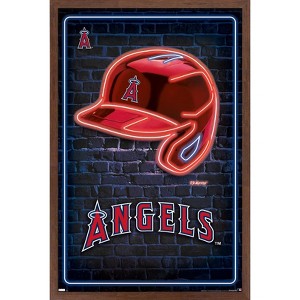 Trends International MLB Los Angeles Angels - Neon Helmet 23 Framed Wall Poster Prints - 1 of 4