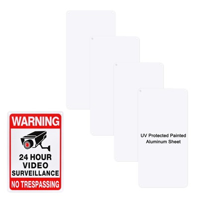 Unique Bargains Aluminum Reflective UV Protected Waterproof White Blank Metal Signs 4 Pcs