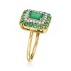 Ross-Simons 0.70 ct. t.w. Emerald and .13 ct. t.w. Diamond Ring in 14kt Yellow Gold - 3 of 4