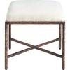 Meridian Furniture,Valley Cream Chenille Fabric Bench - 4 of 4