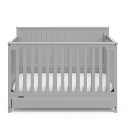 Pebble Gray 5-in-1 Convertible Crib with Storage Drawer