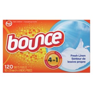 Bounce Fresh Linen Scented Fabric Softener Dryer Sheets, 120 Count - 1 of 4