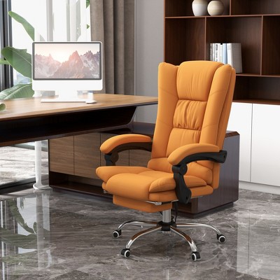 Light Brown High Back Leather Swivel Massage Office Chair
