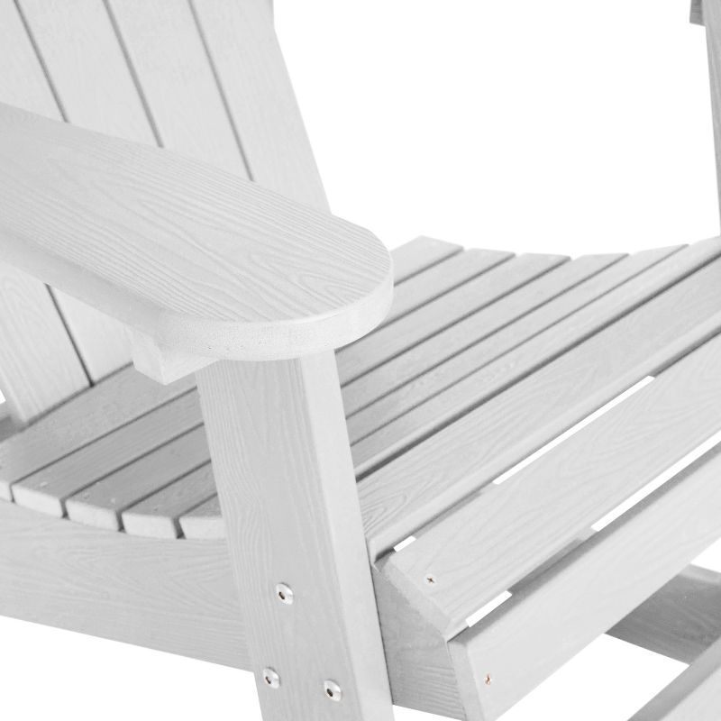 Emma and Oliver Classic All-Weather Poly Resin Rocking Adirondack Chair with Stainless Steel Hardware for Year Round Use, 6 of 12