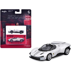 Ferrari Daytona SP3 White Metallic "Speed Icons" Series 1/64 Diecast Model Car by Maisto - 1 of 3