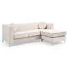 L-Shaped Sectional Sofas Chaise with Faux Jewel Tufting, Chrome Steel Legs & KD Compact Design for Easy Delivery - 2 of 4