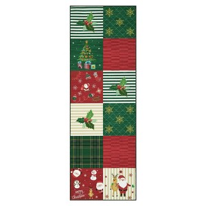 Christmas Area Rug, Winter Holiday Decorative Throw Carpet for Bedroom Living Room, Soft Non Slip Patchworked Snowman Print Nursery Rugs - 1 of 4