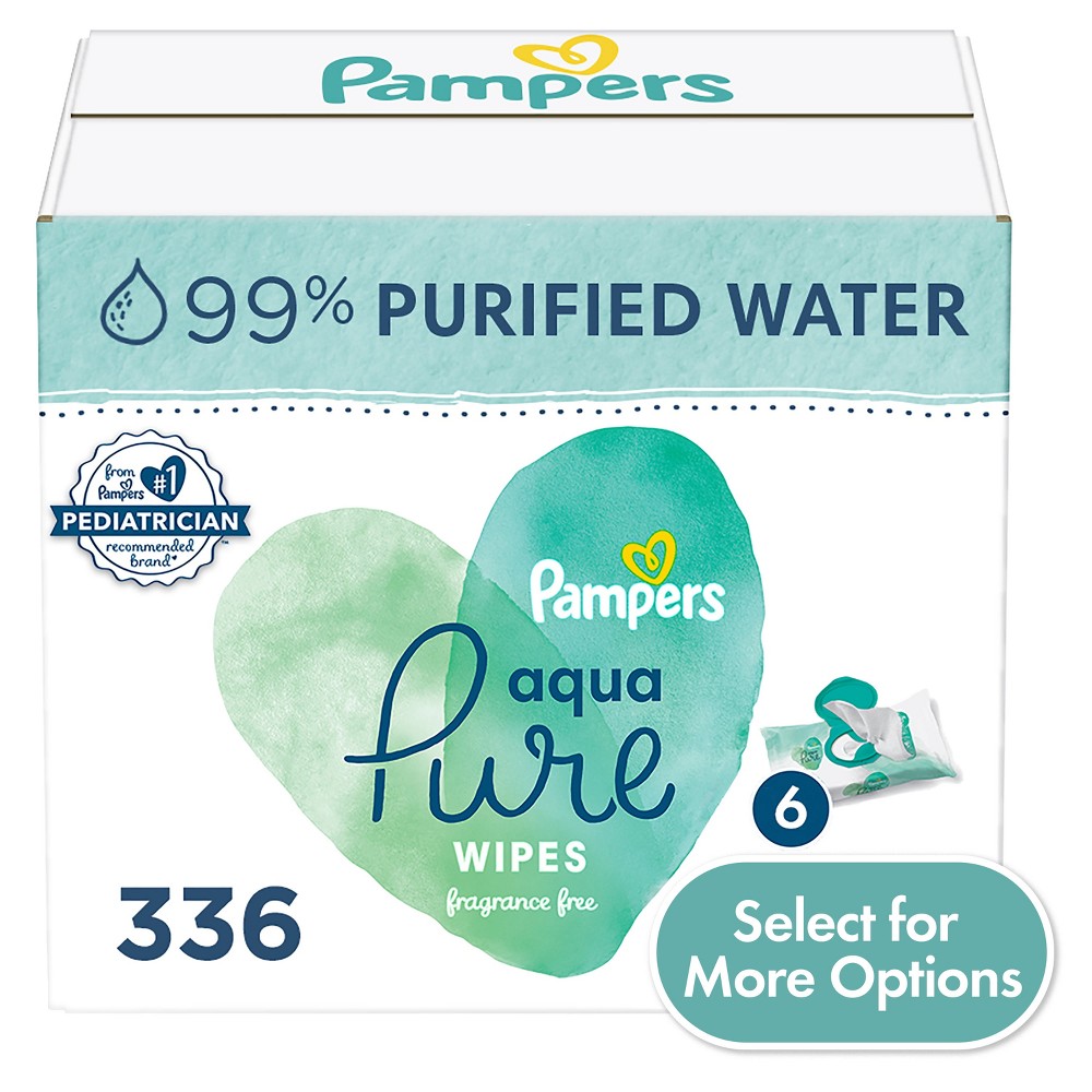 Photos - Baby Hygiene Pampers Aqua Pure Sensitive Baby Wipes - 336ct 