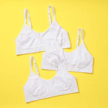 Girls' 3pk Favorite Double-layered, High-quality Seamless Bra With  Adjustable Straps By Yellowberry, Small/medium, Summer Breeze : Target