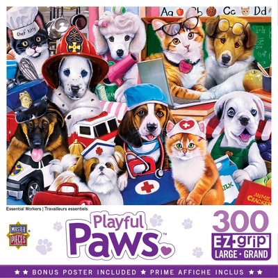 MasterPieces Playful Paws Essential Workers 300 Piece EZ Grip Jigsaw Puzzle