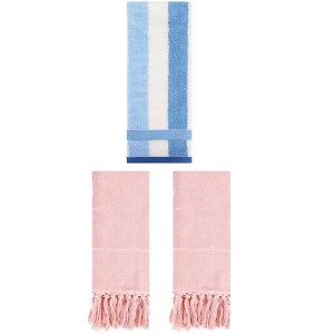 REGALWOVEN 3 Packs Cotton Absorbent Soft Decorative Bathroom Hand Towel Set - 1 of 4