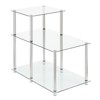 HomeStock Belmont Glass Step End Table, Modern 3 Tier Accent Side Table with Tempered Glass Shelves for Display and Storage Needs - 4 of 4