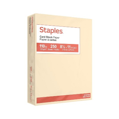 Staples Cardstock Paper 110 lbs 8.5" x 11" Ivory 250/Pack (49703)