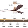 YIYIBYUS 47in LED Indoor Reversible 6 Speeds Smart Timing Ceiling Fan, Brown - 3 of 4