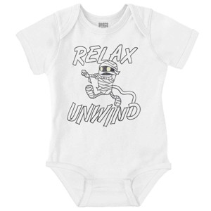 Funny Halloween Mummy Relax Unwind Baby Romper Boys or Girls Brisco Brands - 1 of 4