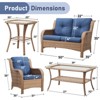Gymojoy 5 Piece Outdoor Wicker Loveseat Sofa with Patio Chairs with Coffee Table and Side Table - 3 of 4