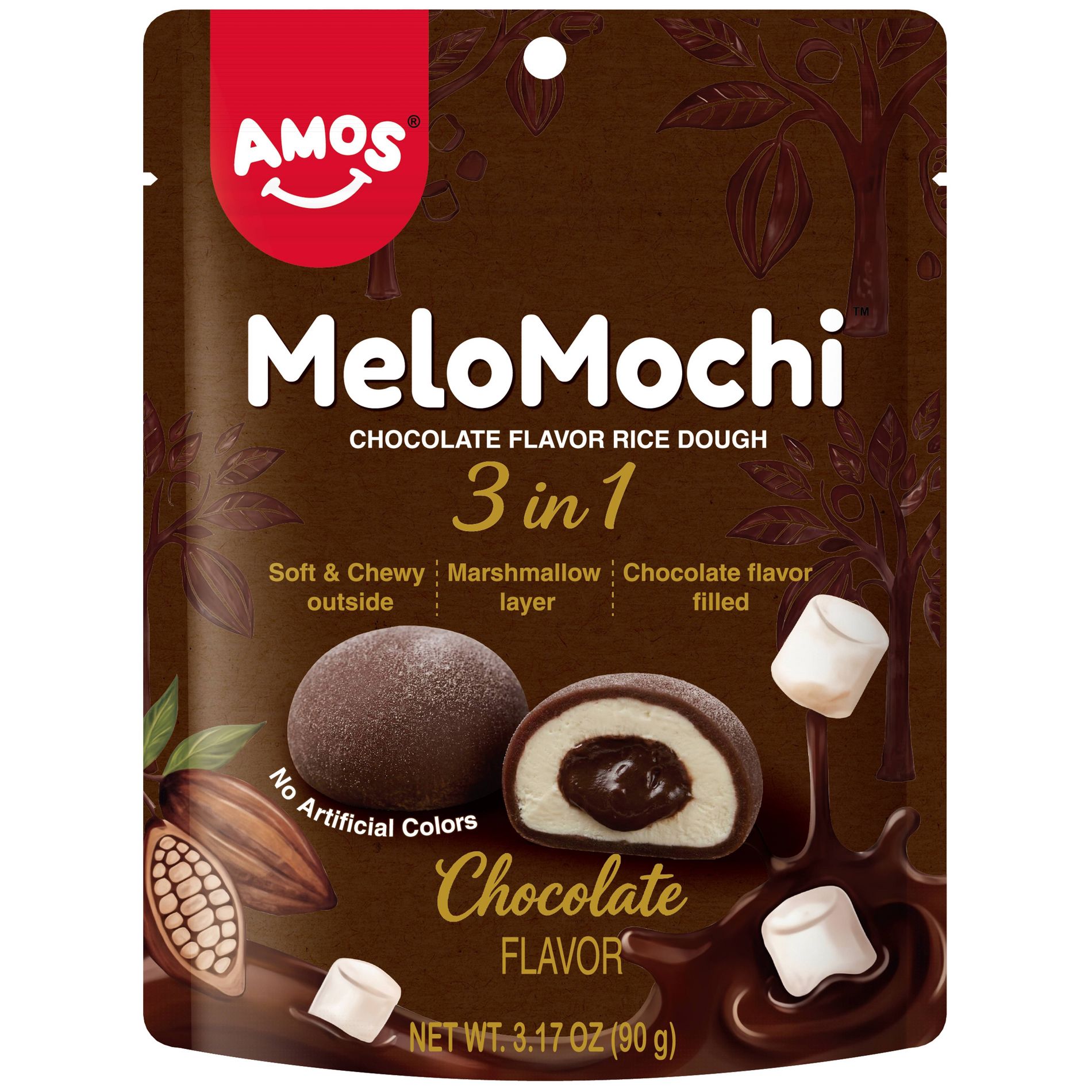 AMOS Chocolate Mochi Mallow - 6pk/3.17oz