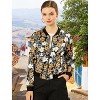 INSPIRE CHIC Women's Stand Collar Floral Prints Zip Up Lightweight Short Jacket - 2 of 4