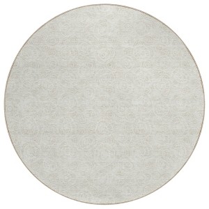 Ivory And Beige Geometric Washable Indoor Outdoor Area Rug - 1 of 4