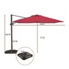 Kumasinova 10ft Square Offset Patio Umbrella with Steel Ribs,Outdoor Umbrella with UV50+ Protection,360° Rotation Beach Umbrella for Patio,Red - 2 of 4