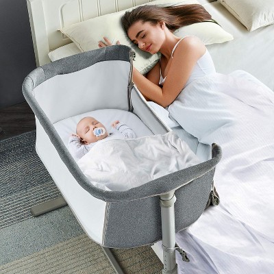 MYKKO 4 in 1 Baby Bassinet Bedside Sleeper, 4 Functions Crib, Playard, Portable Changing Table, Bassinet for Newborn Baby, Bedsaide