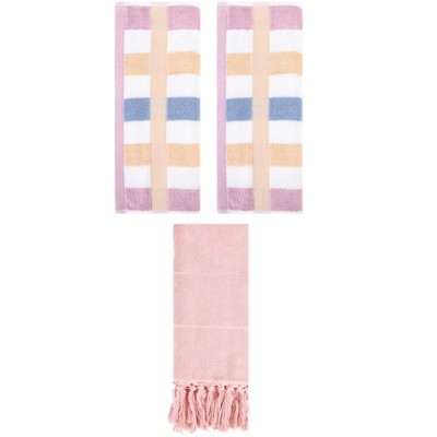 REGALWOVEN 3 Packs Cotton Absorbent Soft Decorative Bathroom Hand Towel for Kitchen
