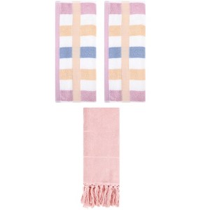 REGALWOVEN 3 Packs Cotton Absorbent Soft Decorative Bathroom Hand Towel for Kitchen - 1 of 4