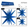 PartyWoo Foil Balloons Royal Blue Star Starburst 42 27 22 Inch 10 pcs - 3 of 4