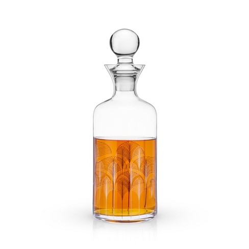 Mid-Century Crystal Glass Brandy Decanter Bottle