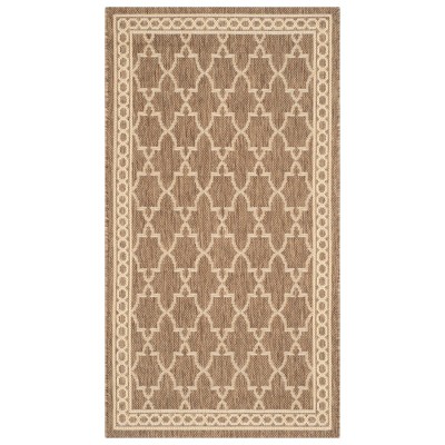 2'7" x 5' Rectangle Gibson Outdoor Patio Rug Dark Beige/Beige - Safavieh
