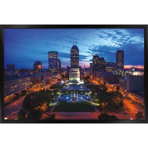 Trends International Cityscapes - Indianapolis, Indiana Framed Wall Poster Prints - 1 of 4