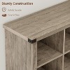 8 Cube Book Shelf, Rustic Farmhouse Wood Horizontal Bookshelf, Long Freestanding Bookcase Cabinet, 2-Tier Storage Organizer for Living Room, Entryway - 2 of 4