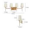 LNC Trend 29-in 4-Lights Matte Gold and White Fabric Transitional Vanity Lights - 3 of 4