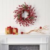 Nearly Natural 24” Frosted Cypress Artificial Wreath with Berries and Pine Cones - 3 of 3