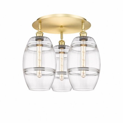 Vaz - 3 Light Flush Mount In Industrial Style-10.88 Inches Tall and 19.75 Inches Wide