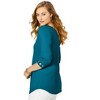 Jessica London Women's Plus Size Stretch Cotton Lattice Boatneck Tunic - 4 of 4