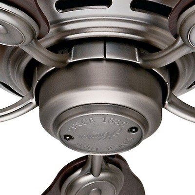 Antique Pewter 42" Low Profile Ceiling Fan with Reversible Chestnut/Walnut Blades